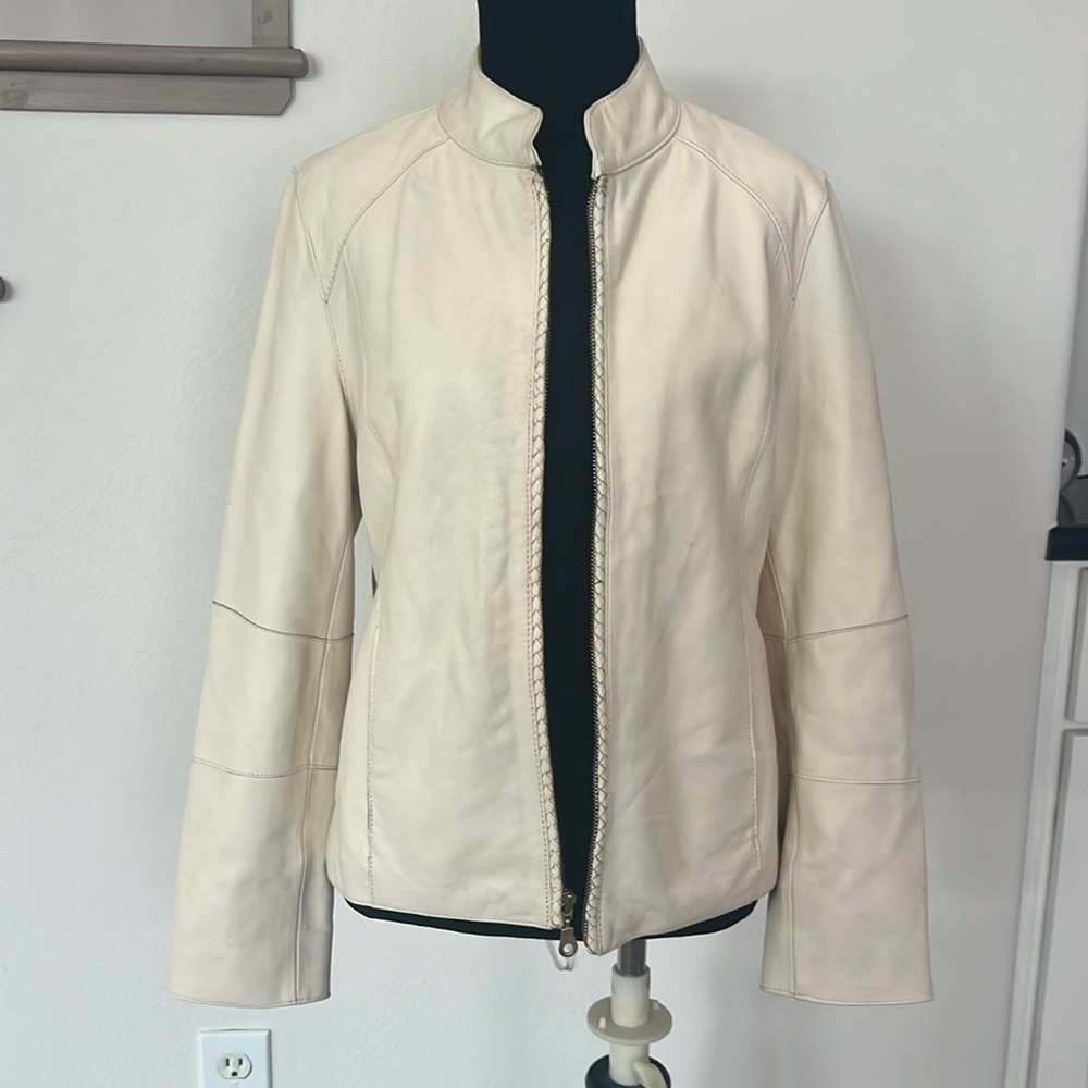 Wilson cream leather jacket - size small